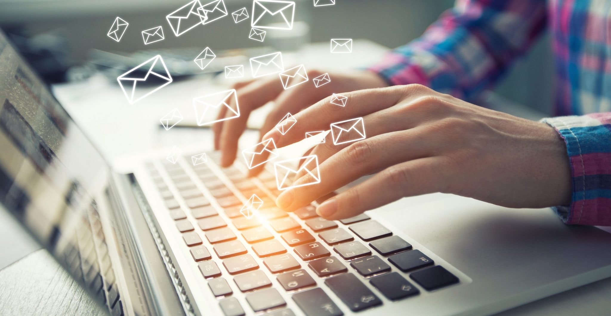 Personalized email marketing campaign on a laptop