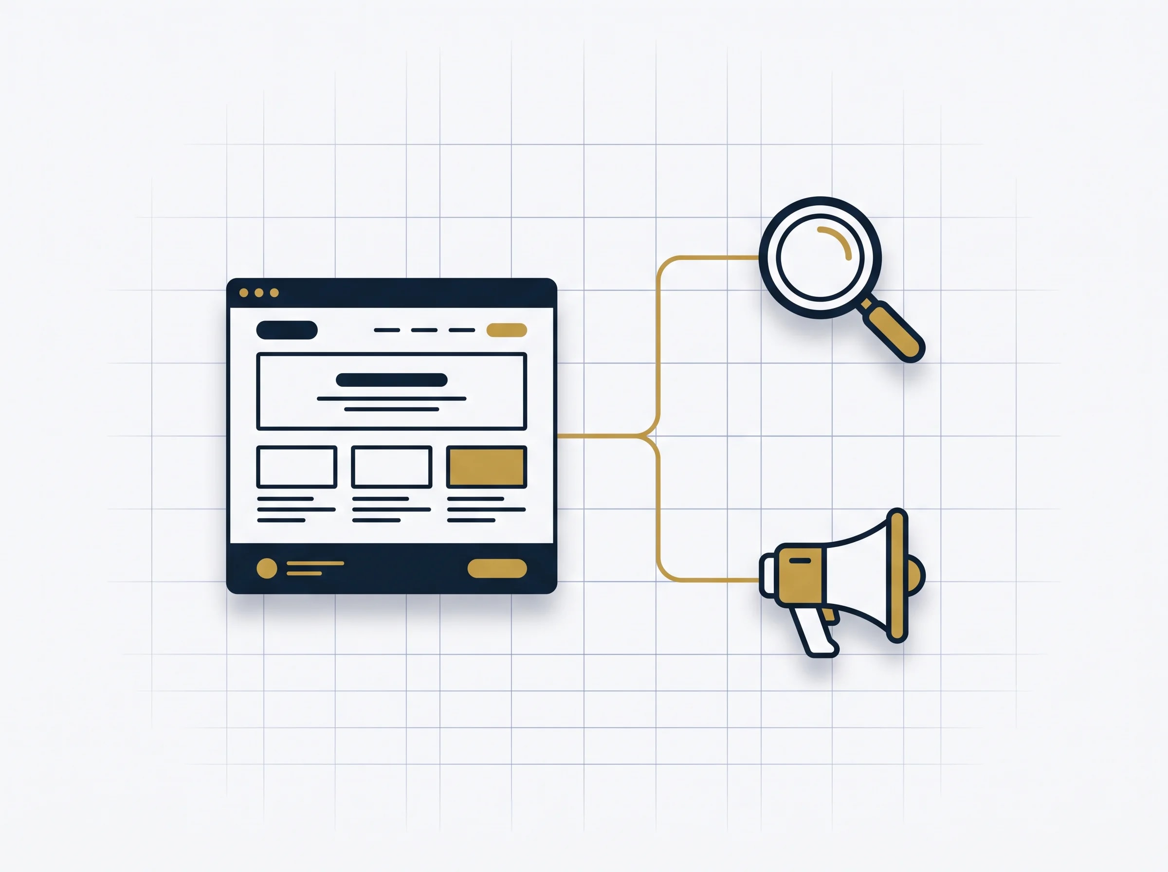 SEO, paid media, and web strategy mapped together into one campaign plan