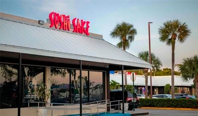 Sushi Sake Sunset restaurant interior and dining room