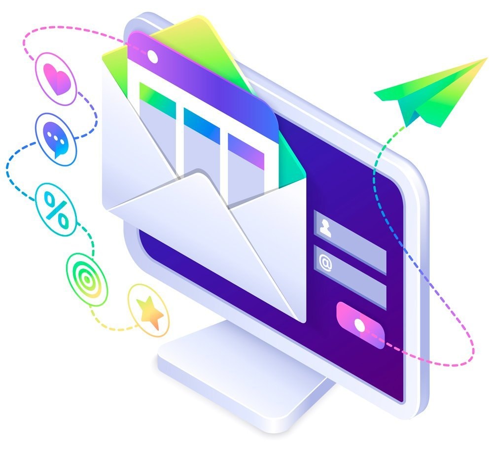 Email funnel sequence on a marketing dashboard