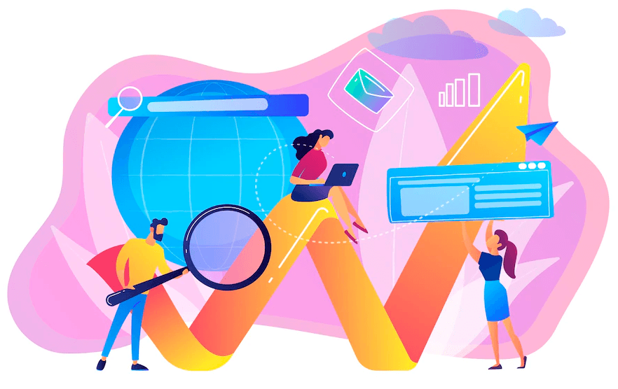 SEO and paid search campaign graphs shown side by side